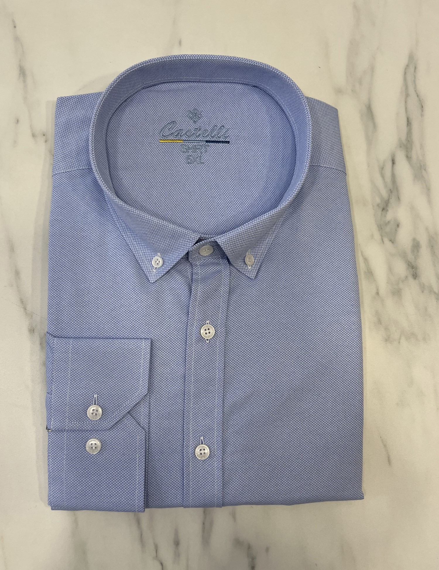 CASTELLI Ανδρικό σιέλ κλασικό πουκάμισο Oxford CA2524S